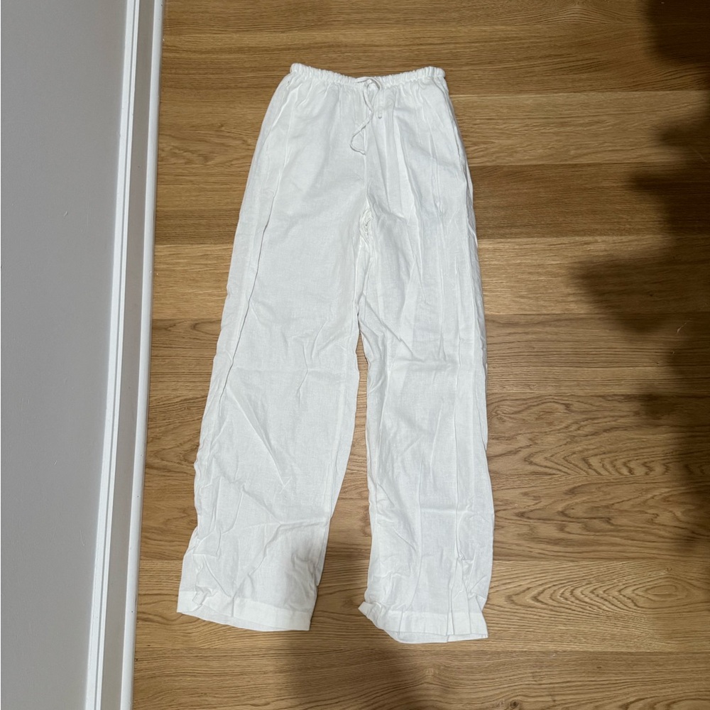 Cotton On White Drawstring Linen Pants